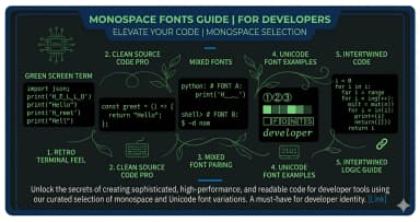 Monospace Fonts for Developers — The Complete Guide to Coding Fonts, Ligatures, and Eye Strain